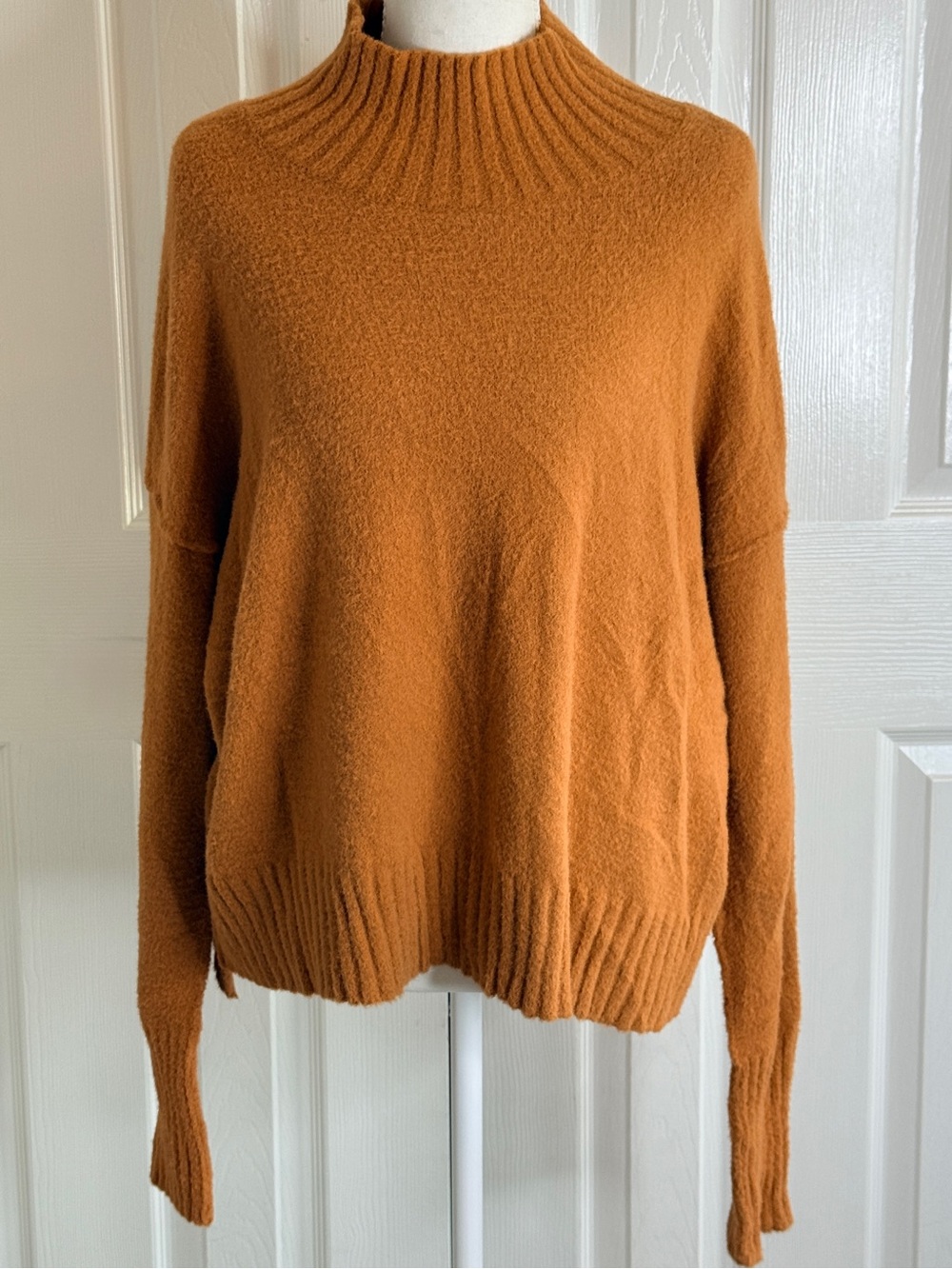Free People Vancouver Mock Neck Sweater Pumpkin Pie M